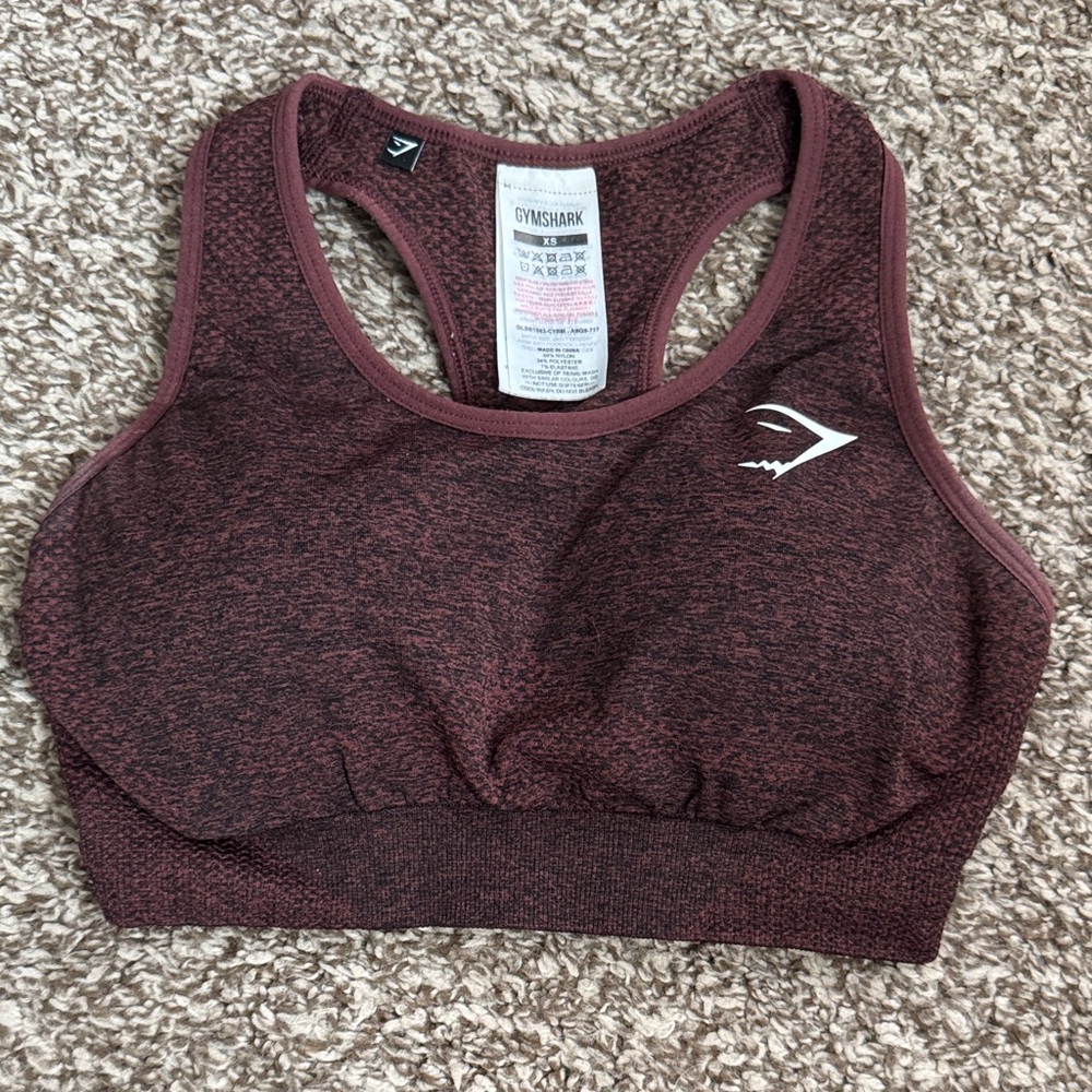 Gymshark Women's Burgundy Sports Bra